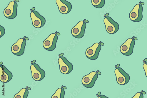 Pattern fresh avocados fruits vegan vegetables backgroun