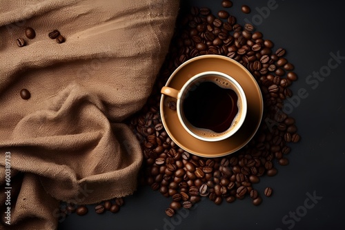 Slika na platnu cup of coffee with beans