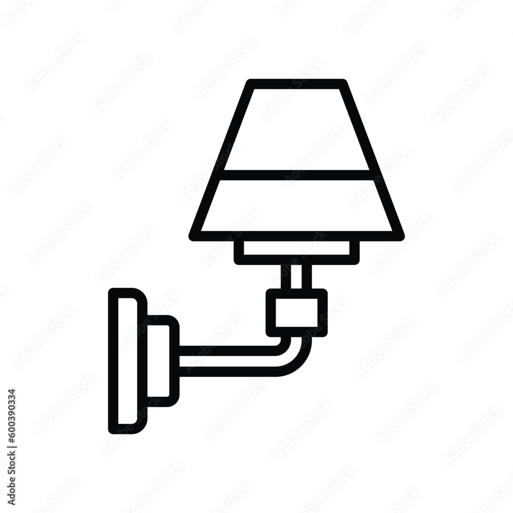 wall lamp icon vector design template in white background