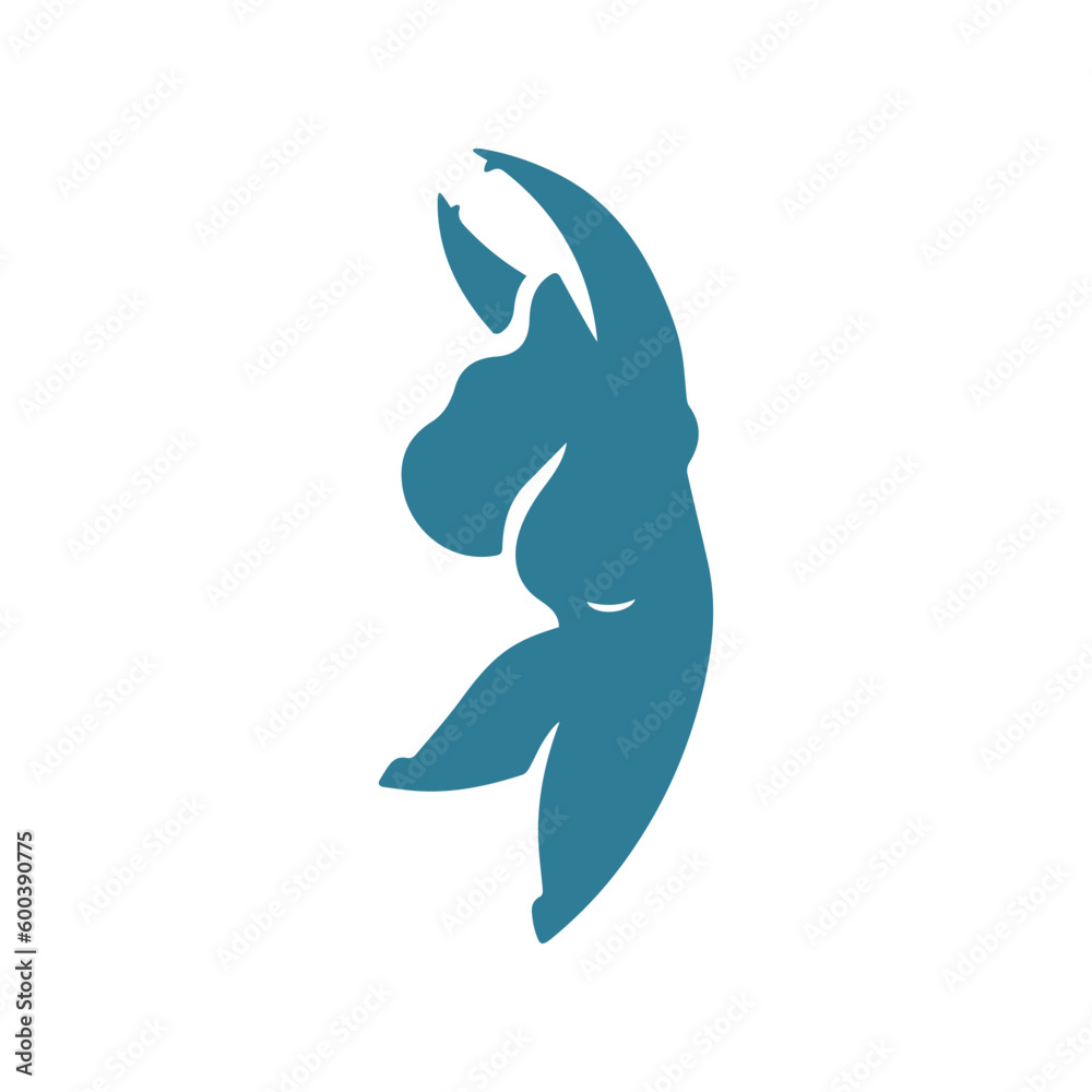 Abstract art of dance chubby female silhouette Matisse inspired contemporary style vector illustration Abstract art of dance chubby female silhouette Matisse inspired contemporary style vector illustration