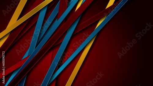 Wallpaper Mural Red, blue and orange stripes abstract geometric tech background Torontodigital.ca