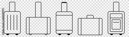Baggage line icons. Travel concept. Vector illustration isolated on transparent background