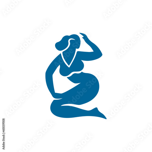 Abstract art of chubby female silhouette Matisse inspired contemporary style vector illustration