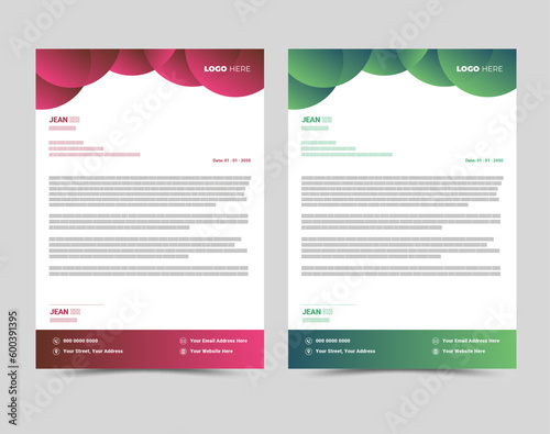 Modern Creative corporate business letterhead layout template design.