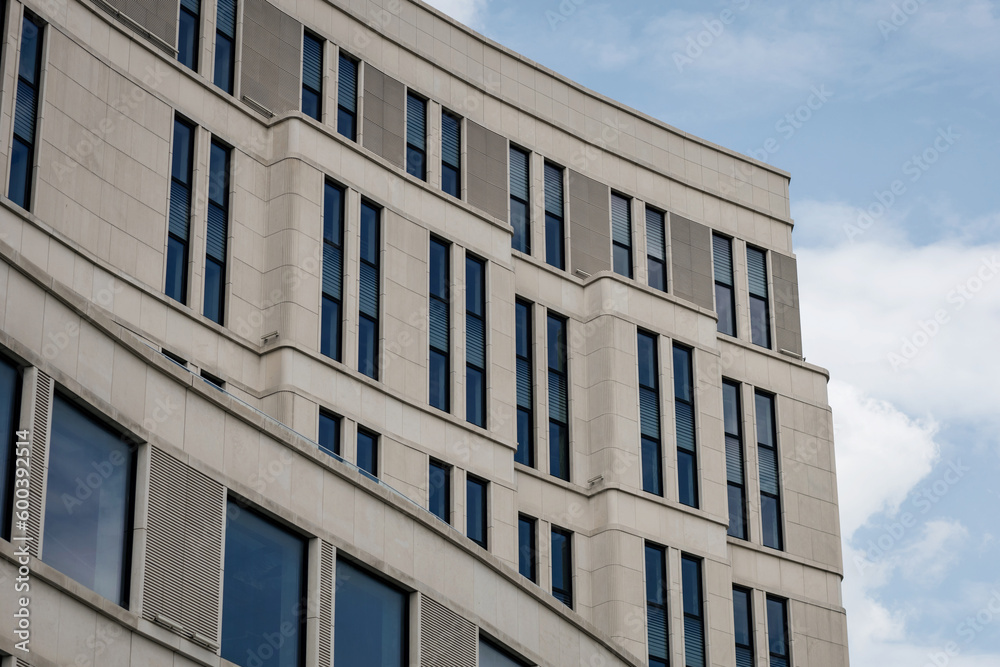 New office building with windows.