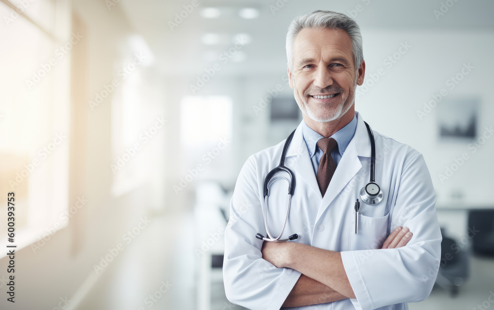 Portrait eines Arztes im Krankenhaus, Generative AI Portrait eines Arztes im Krankenhaus, Generative AI