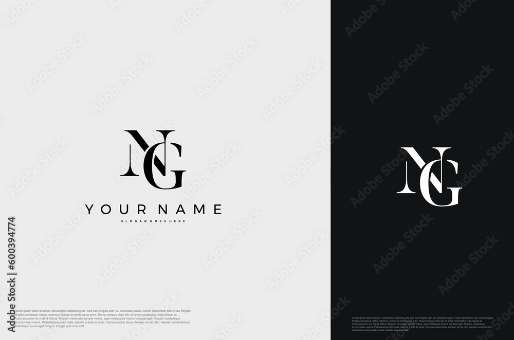 Initial Letter NG Logo monogram typography for business name. Vector logo inspiration