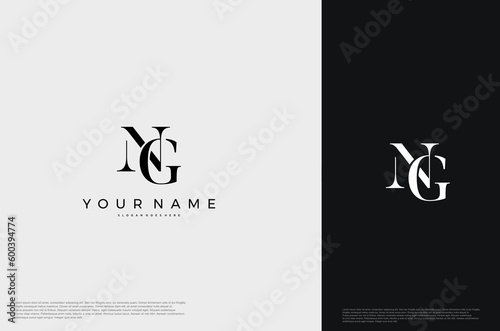 Bilde på lerret Initial Letter NG Logo monogram typography for business name