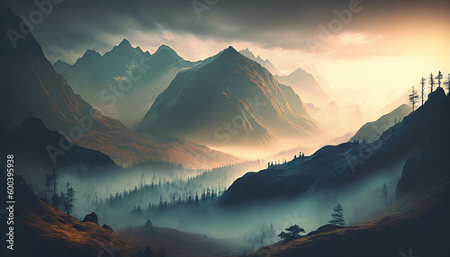 Misty mountain landscape © Oleksandr