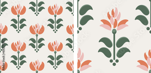 patterrns with simple flowers. Vector illustration