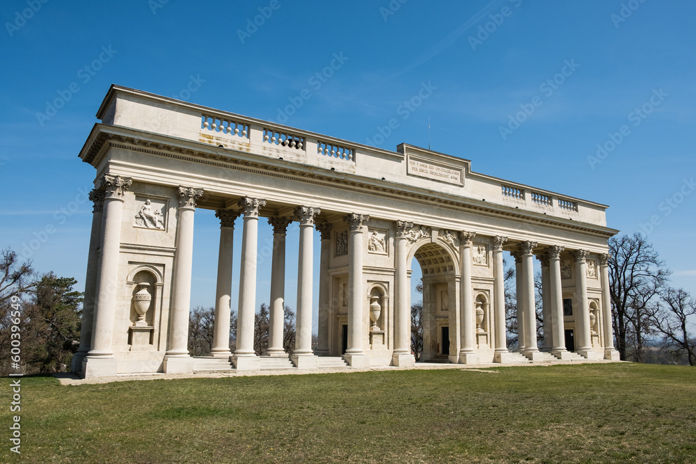 The colonnade on Rajstna is a romantic classicist gloriet near Valtice town, Czech Republic