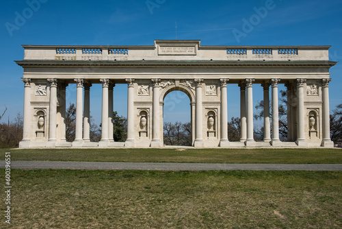 The colonnade on Rajstna is a romantic classicist gloriet near Valtice town, Czech Republic photo