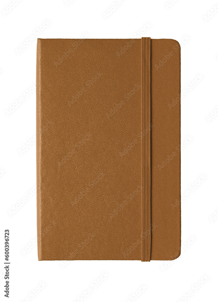 Leather closed notebook isolated on white Leather closed notebook isolated on white