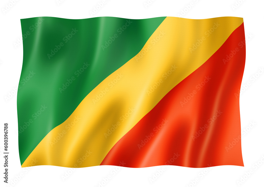 Congolese flag isolated on white Congolese flag isolated on white