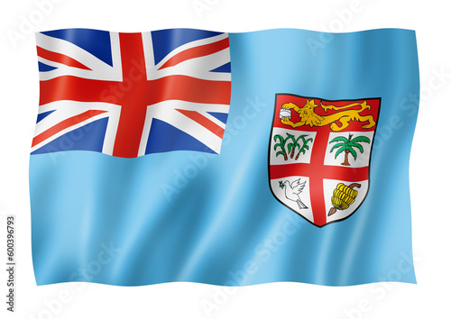 Fijian flag isolated on white photo