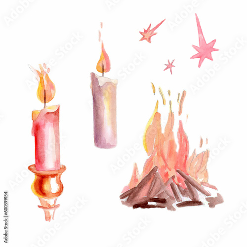 set of burning candles