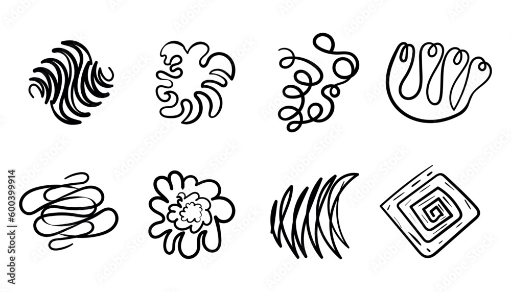 set of hand drawn ink pen scribbles set of hand drawn ink pen scribbles