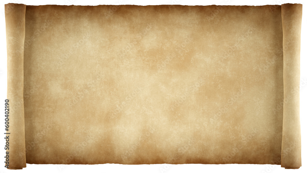 Obraz premium Isolated Unrolled Old Grungy Paper Scroll