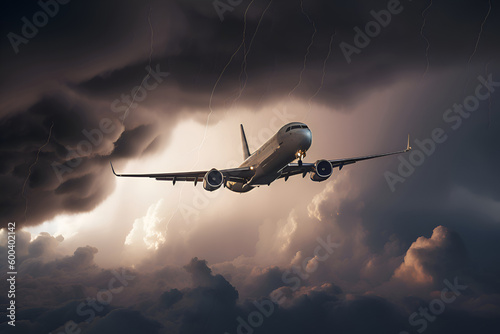 The plane flies through a thunderstorm, Generative AI 5