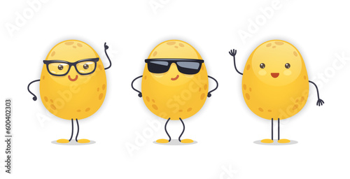 Potato Character with Various Face Expressions