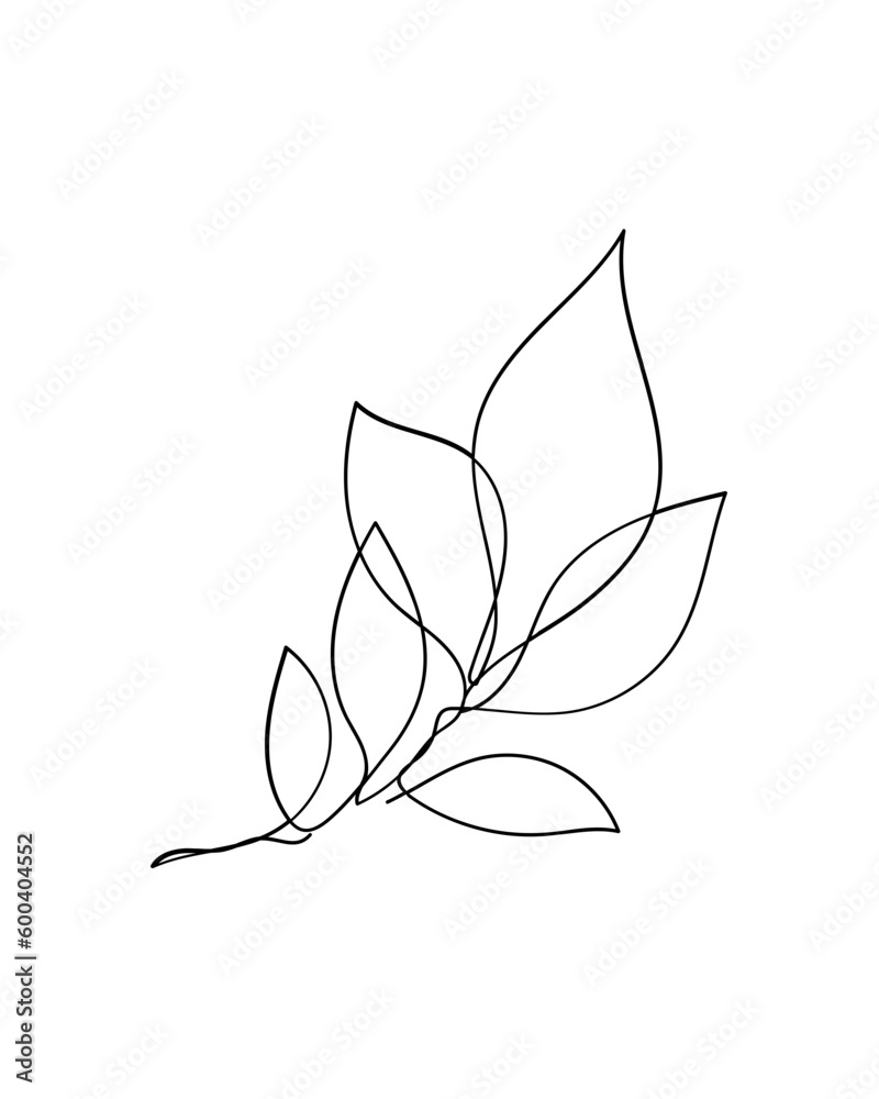 Continuous Floral Line Drawing Continuous Floral Line Drawing