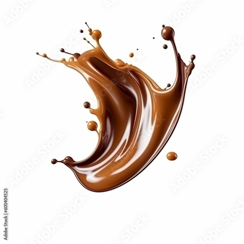 Chocolate splash isolated on white