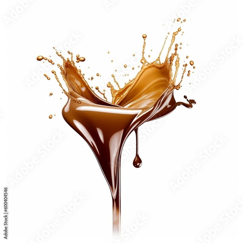 Liquid chocolate splash isolated