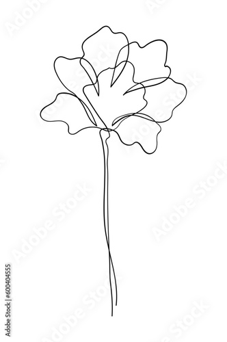 Continuous Floral Line Drawing