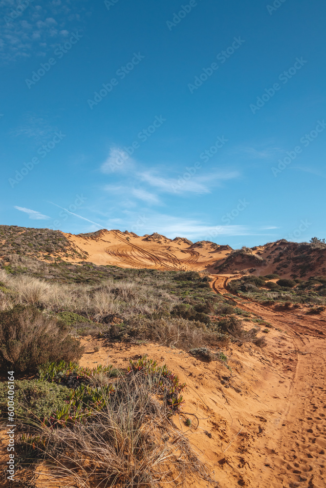 Heavy truck training ground for the Dakar races in the Odemira region, western Portugal. Wandering along the Fisherman Trail, Rota Vicentina Heavy truck training ground for the Dakar races in the Odemira region, western Portugal. Wandering along the Fisherman Trail, Rota Vicentina
