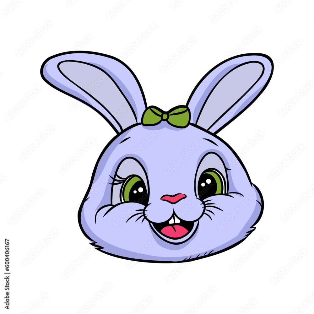 Obraz premium Hand drawn Cute Bunny vector illustration. print design rabbit, children print on t-shirt.