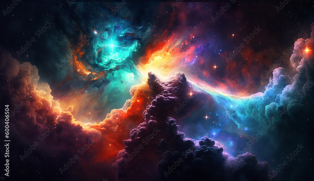 Abstract colorful galaxy design realistic image Ai generated art