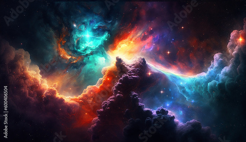 Abstract colorful galaxy design realistic image Ai generated art