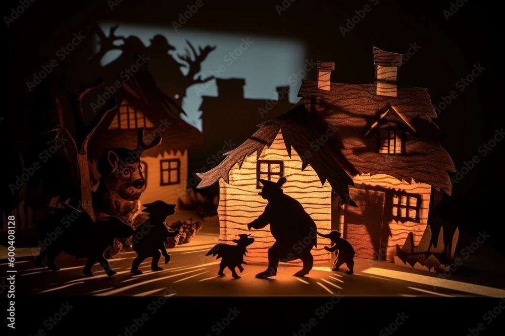 Three Little Pigs Shadow Puppet Printables Shadow Puppets Ae