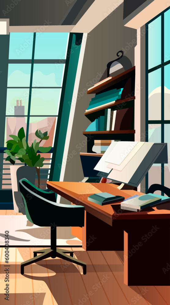modern cabinet interior office room or freelancer home cabinet with furniture vertical modern cabinet interior office room or freelancer home cabinet with furniture vertical