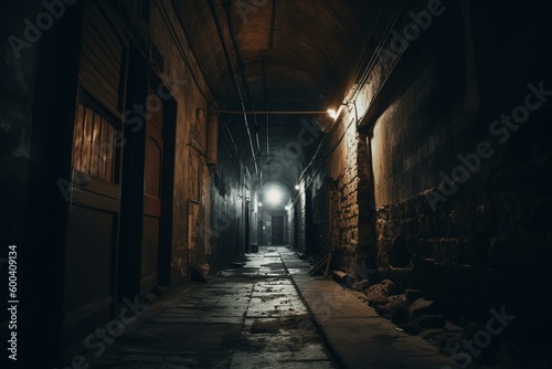 Dark passageway. Generative AI