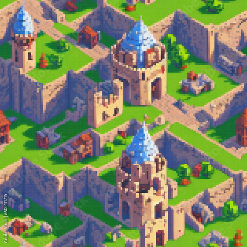 Medieval fortress. Seamless...