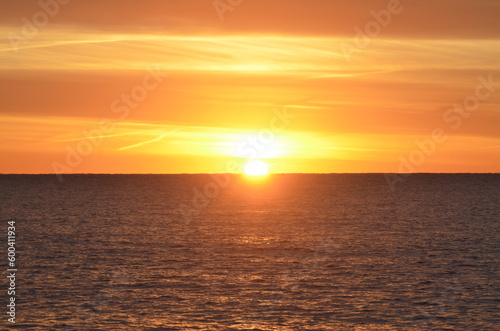 Panoramic view of a beautiful sunset over the sea. Nature and summer concept. © Laia Balart