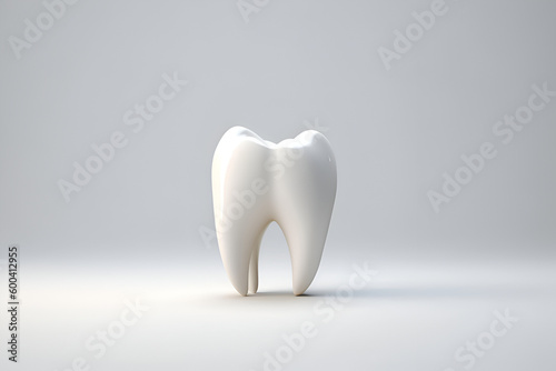 White tooth on white background. ai