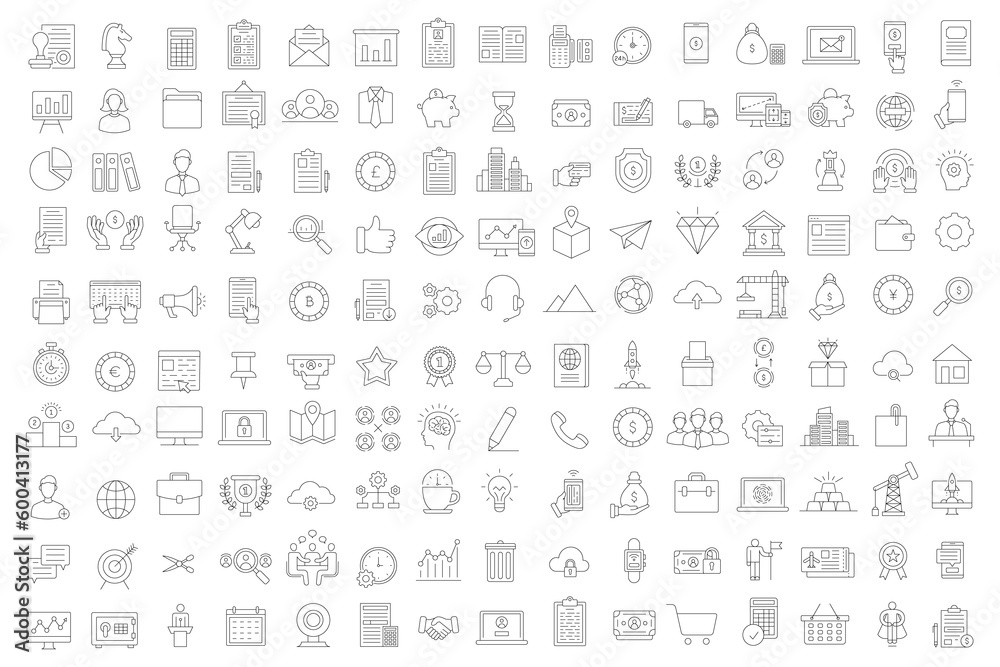 150 business and finance icon set. Symbols for graphic and web design. Vector illustration. 150 business and finance icon set. Symbols for graphic and web design. Vector illustration.