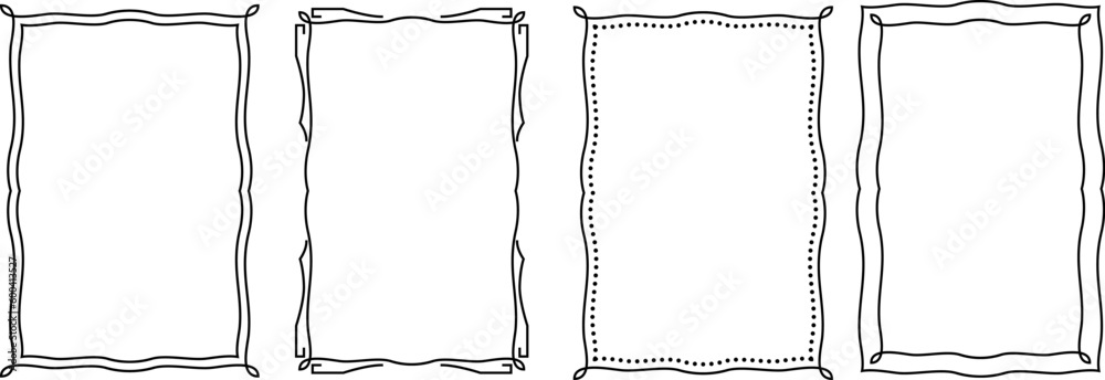 Fototapeta premium vector frames black on a white background