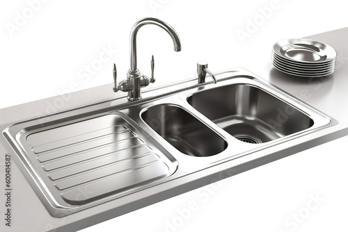 kitchen sink isolated on white background. AI generated