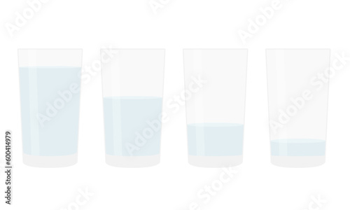 Glass of water. Isolated icon. Set
