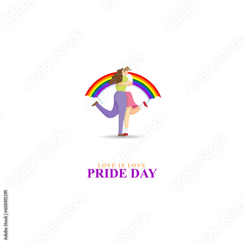 Vector illustration of Happy Pride Month social media story feed mockup template