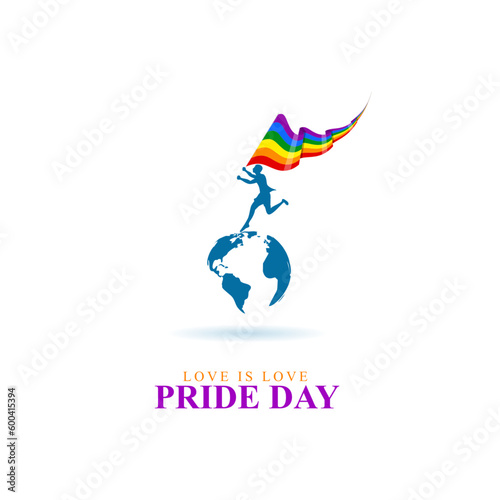 Vector illustration of Happy Pride Month social media story feed mockup template