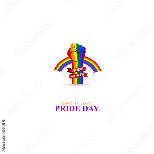 Vector illustration of Happy Pride Month social media story feed mockup template