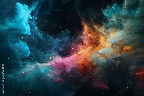 Stunning chromatic cosmos and nebulae in limitless expanse. Generative AI