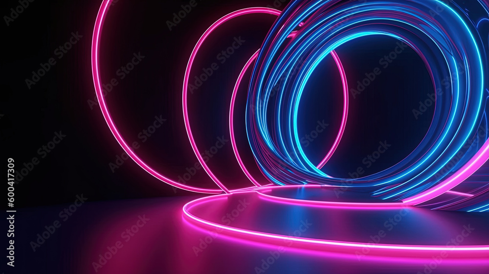 3d illustration, abstract neon background. Futuristic wallpaper. Generative AI. 3d illustration, abstract neon background. Futuristic wallpaper. Generative AI.