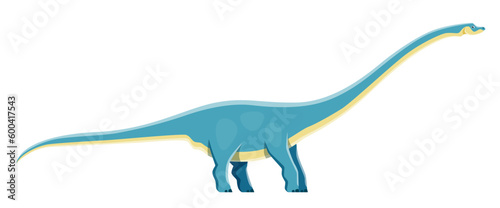 Cartoon dinosaur character, Mamenchisaurus dino of Jurassic collection, vector kids toy. Cute cartoon dinosaur sauropod genus or Mamenchisaurus reptile lizard figure for child paleontology