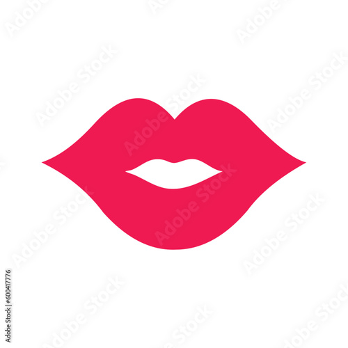 red lips kiss vector design