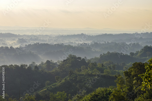 Atharamura Hills of Tripura in the early morning from Montag Valley hill top